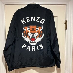 NWOT Kenzo Black Men's Tiger Jacket, Size M (pit to pit 24 in)